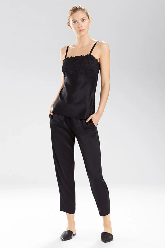 Natori Rose Parfait Camisole with Lace - Black