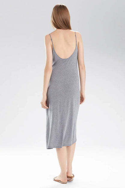 Natori Shangri-La TENCEL Slip Dress - Heather Gray