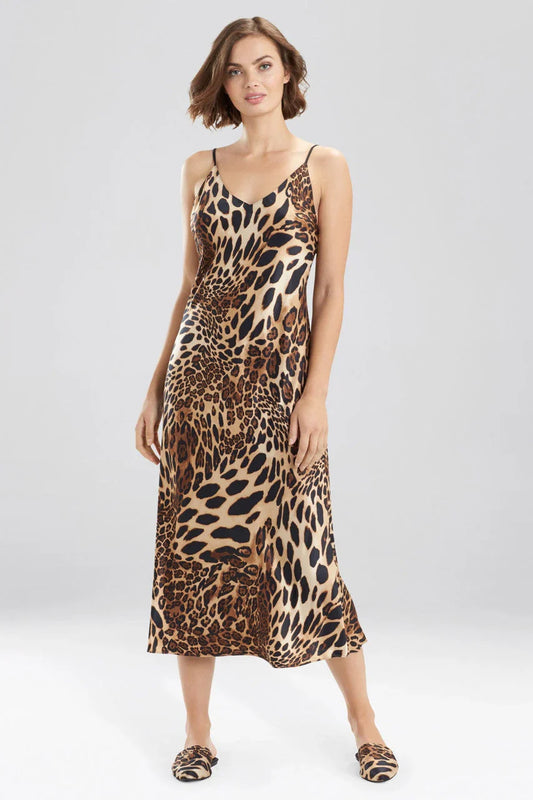 NATORI Luxe Leopard Slip Dress