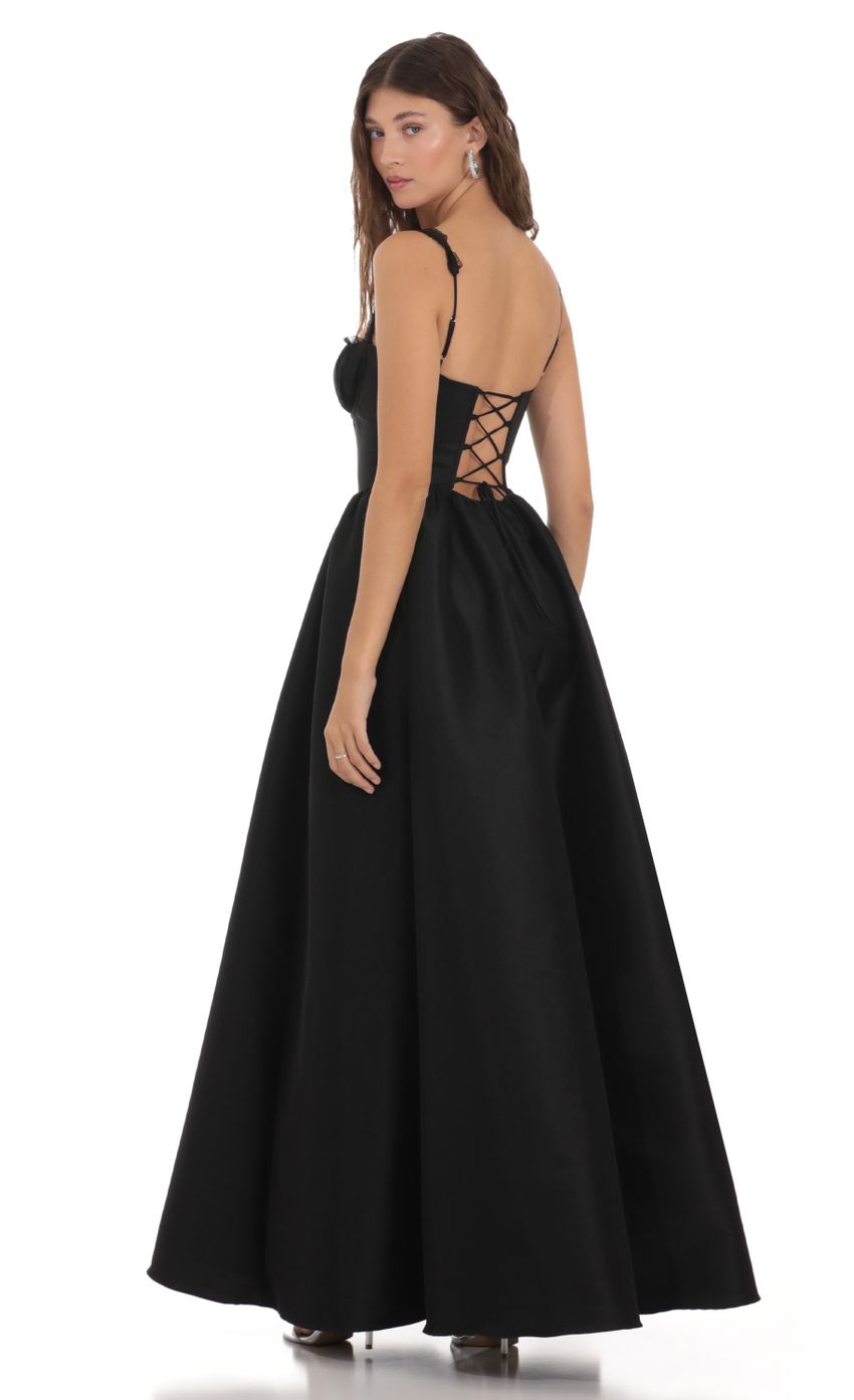 Lucy in the Sky Corset Gown Dress in Black