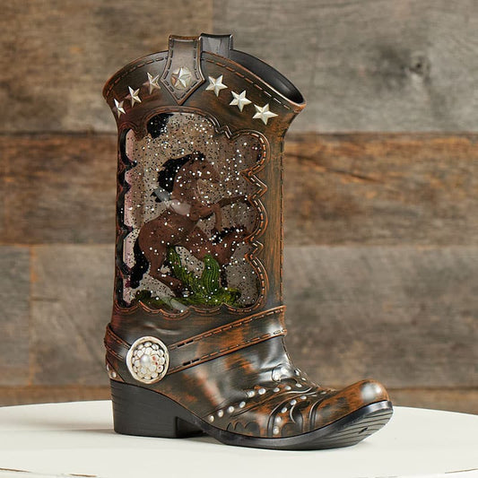 Cracker Barrel Boot Glitter Globe