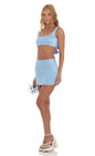 Lucy In The Sky Satin Two Piece Set in Blue