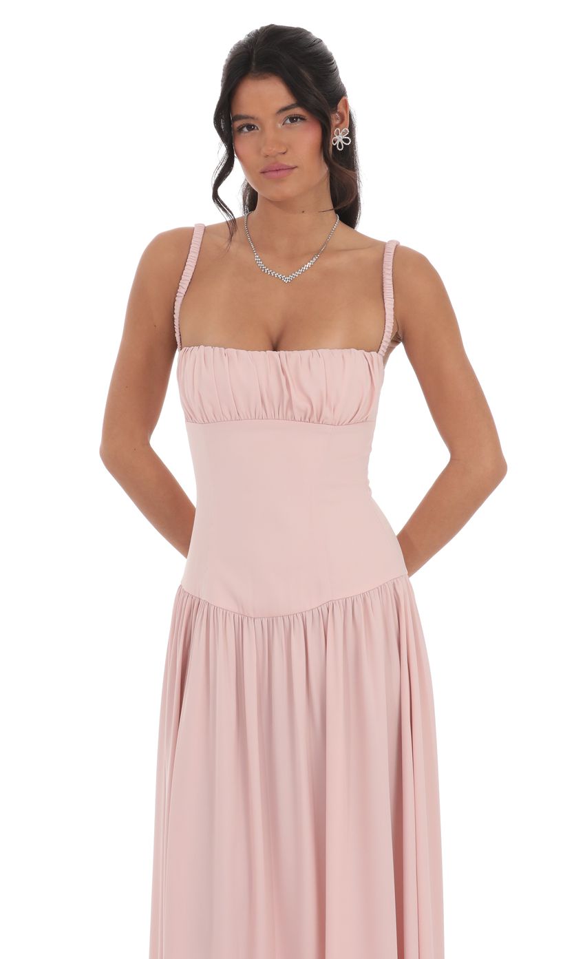 Lucy in the Sky Ruched Bust Maxi Dress in Dusty Rose