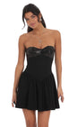 Lucy In The Sky Sequin Strapless Fit and Flare Dress in Black