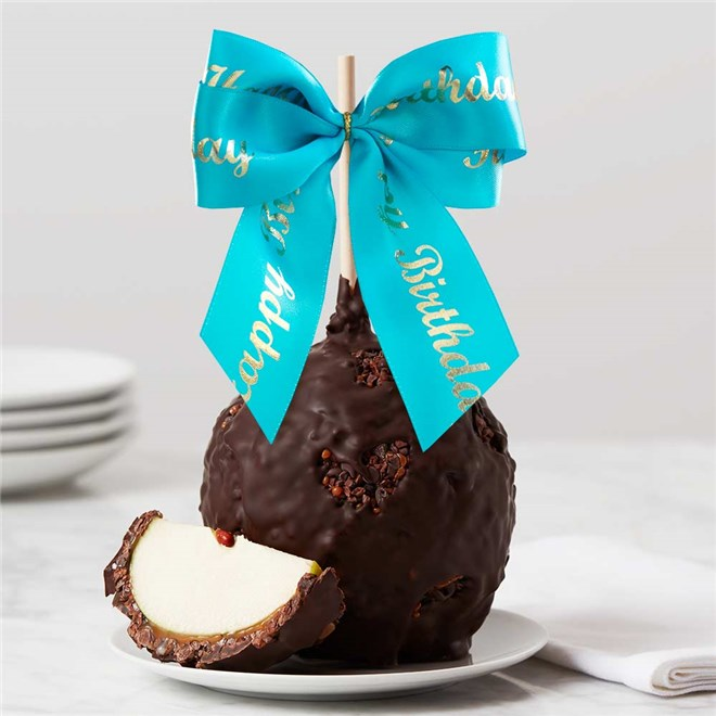 Mrs Prindables Happy Birthday Ribbon Jumbo Caramel Apple