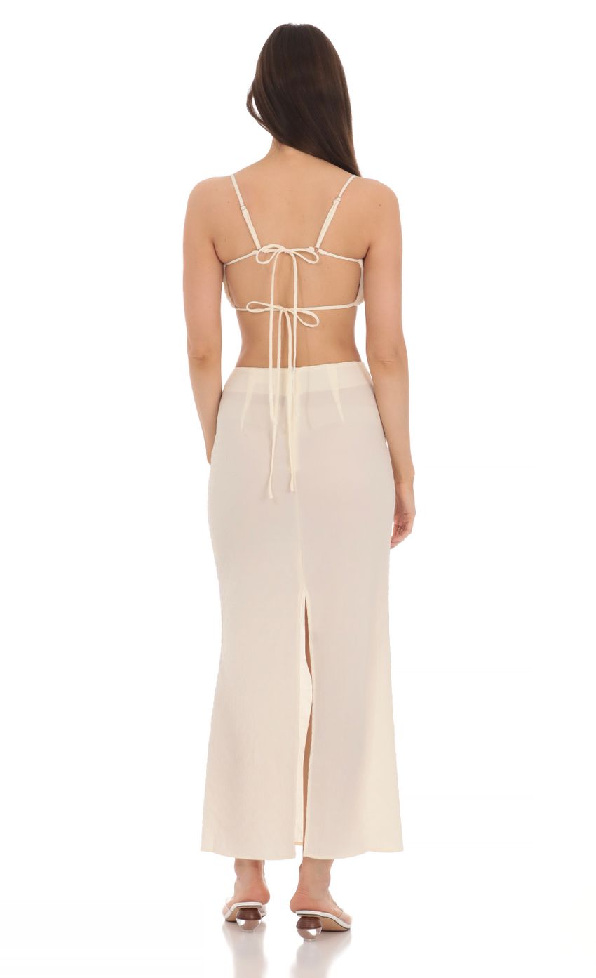 Lucy In The Sky Cropped Two Piece Set in Cream