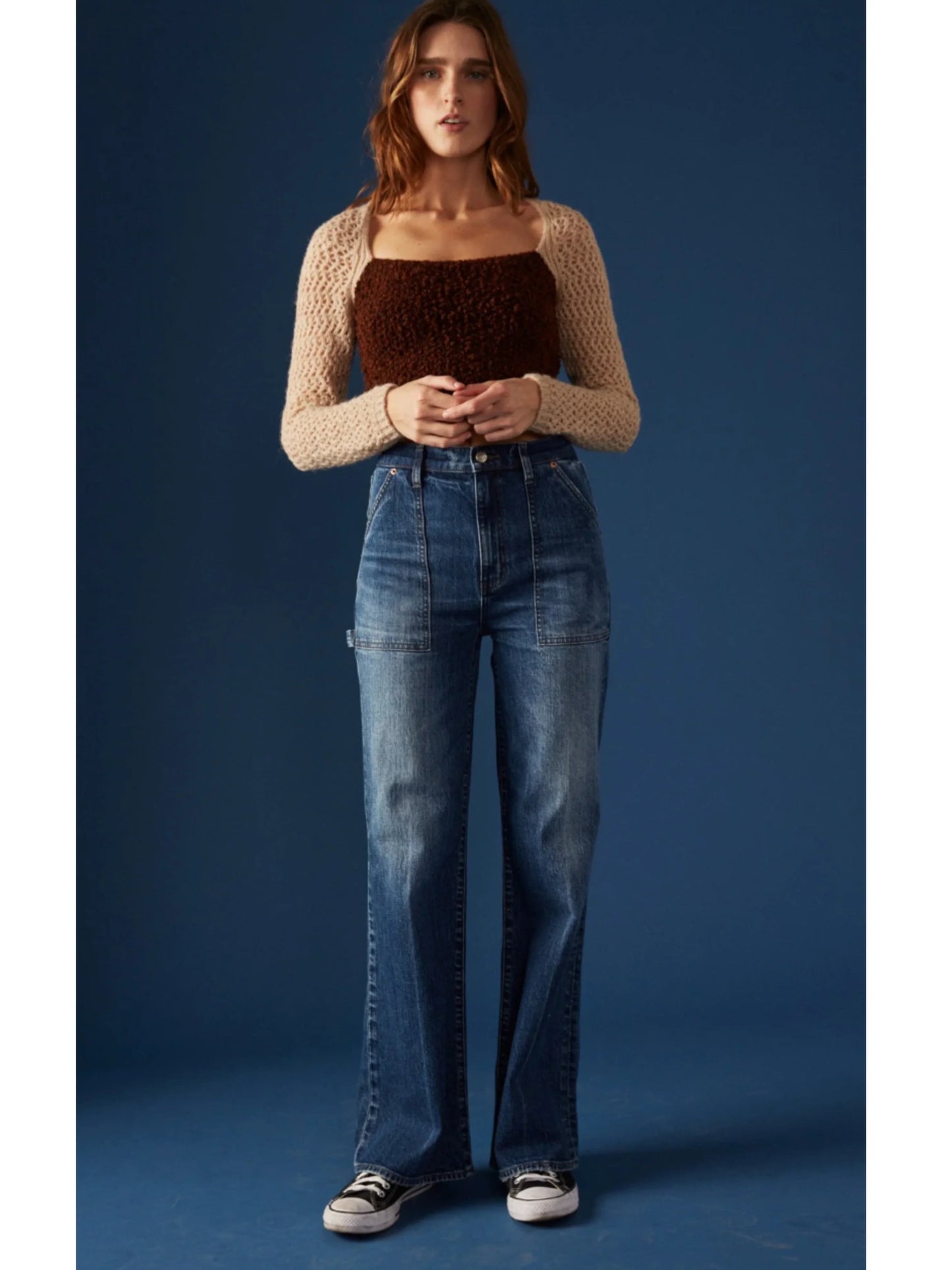 Ruby & Jenna Women's Daze- Patch Pocket High Rise Wide Leg