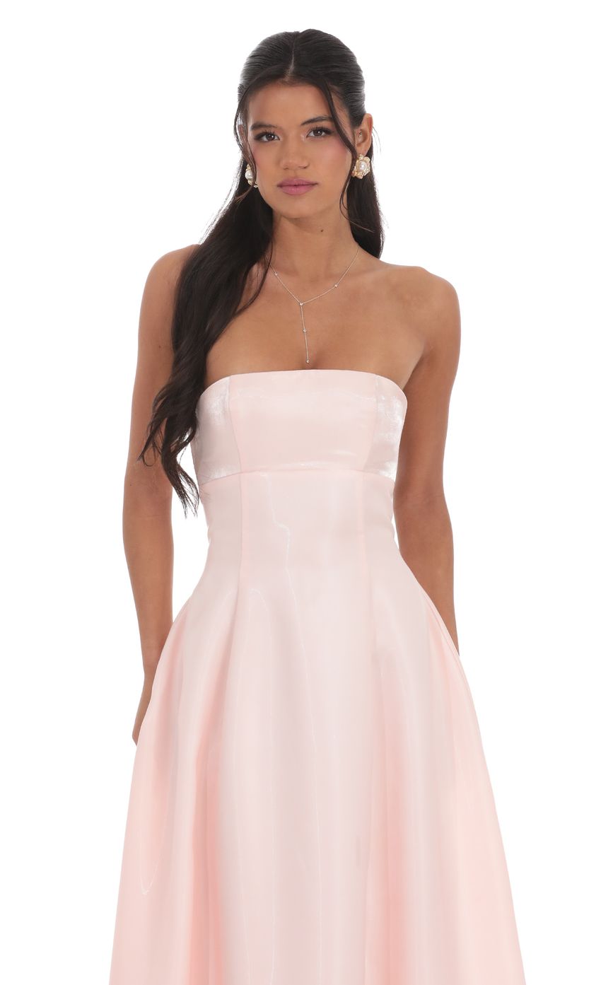 Lucy in the Sky Sheen Empire Waist Maxi Dress in Pink
