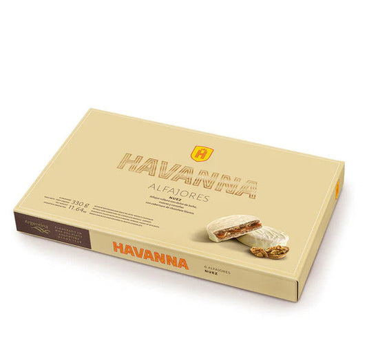 Pampa Direct Havanna Alfajor Nuez, White Chocolate with Nuts and Dulce de Leche (box of 6)