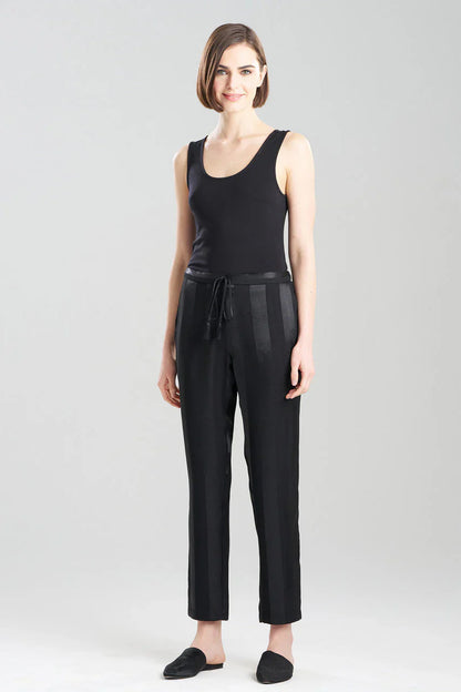 NATORI Satin Jacquard Stripe Pants