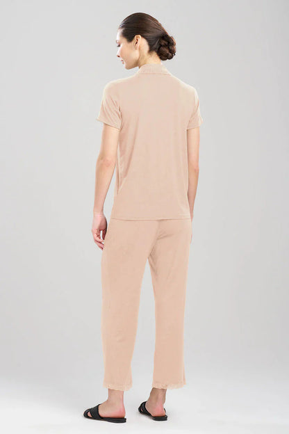 Natori Feathers Essentials Lenzing Ecovero Viscose Lace Applique Trim PJ - Café