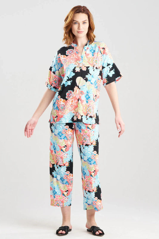 Natori Geisha Garden Cozy Knit PJ - Black Multi