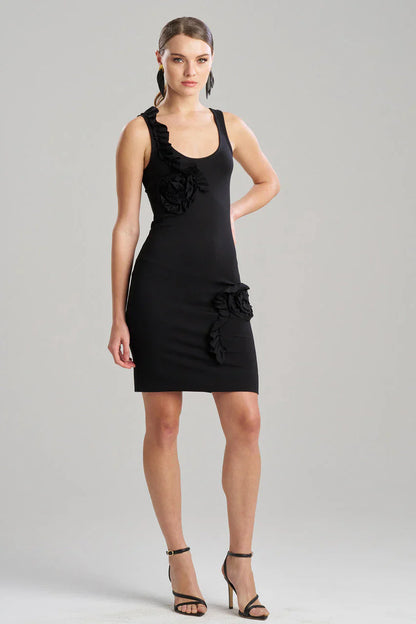 NATORI Light Weight Ponte Embroidered Tank Dress