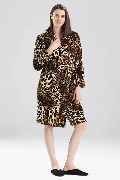 NATORI Plush Leopard Cozy Robe