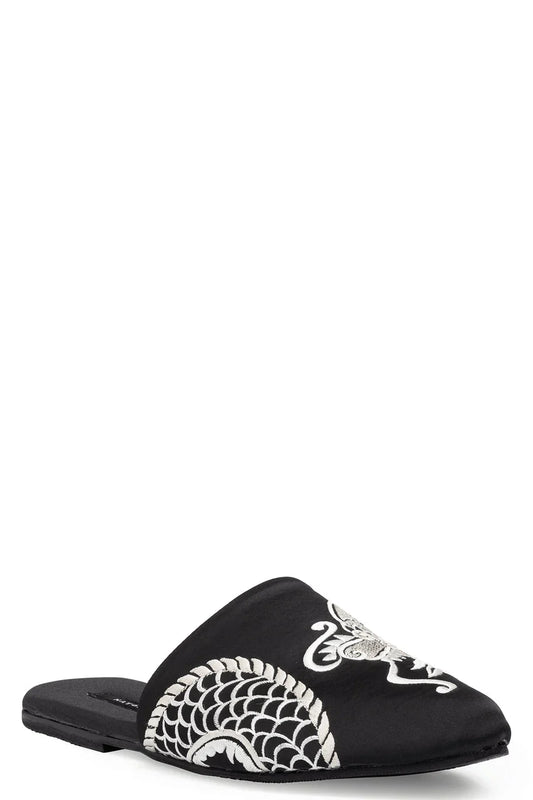 Natori Dragon Embroidered Luxe Charmeuse Slide