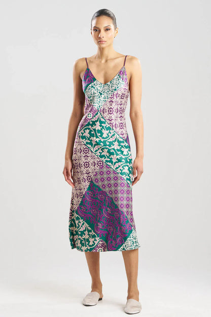 NATORI Tapestry Slip Dress