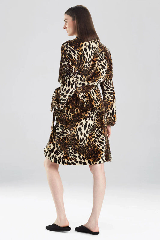 NATORI Plush Leopard Cozy Robe