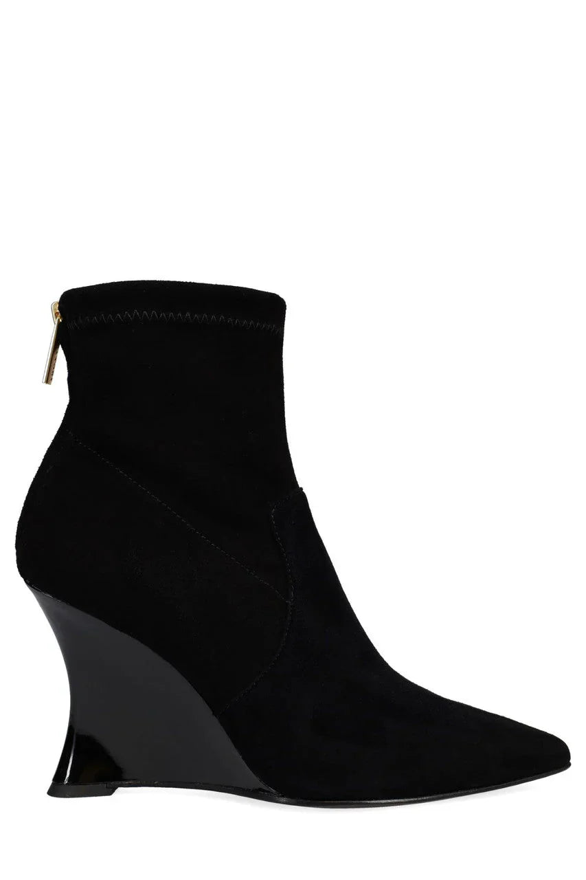 Natori Neko Suede Wedge Ankle Boot - Black