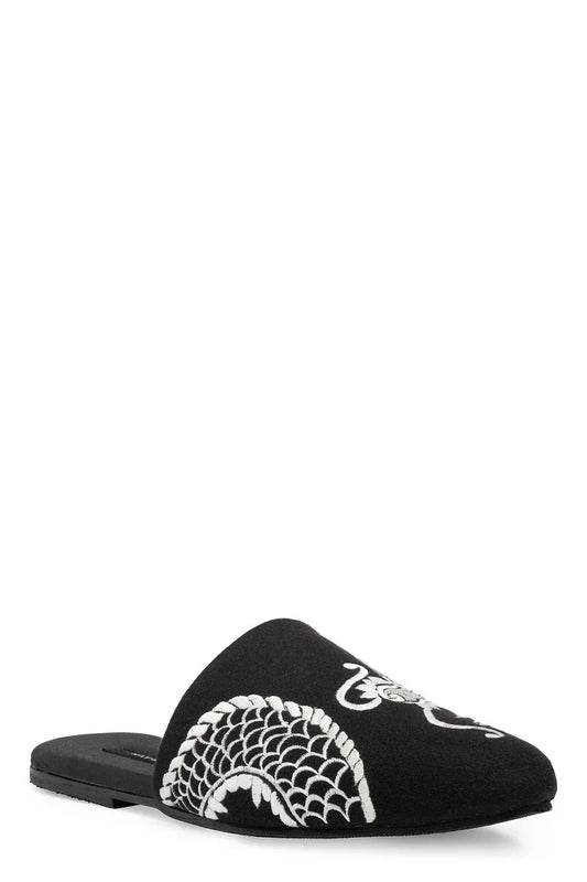 Natori Dragon Embroidered Felt Slide
