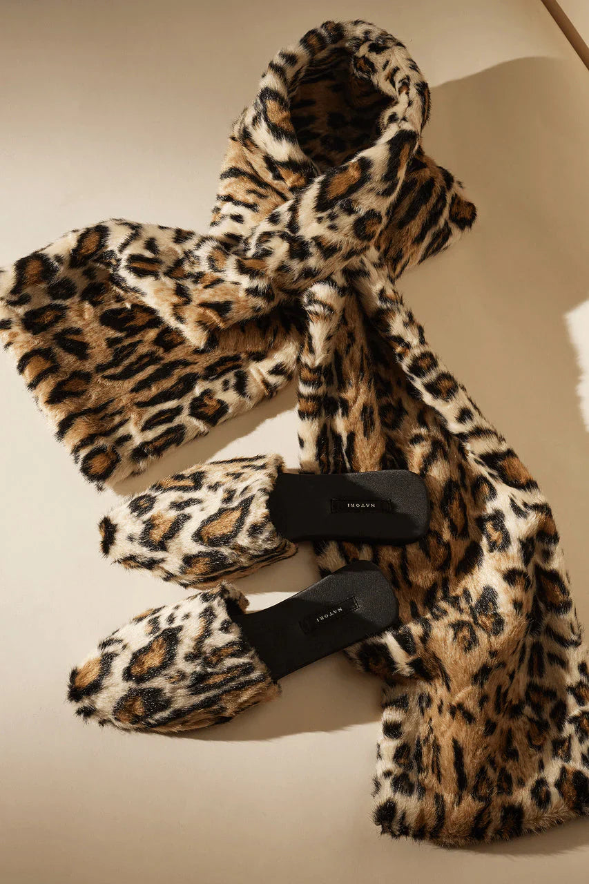 Natori Faux Leopard Fur Slide