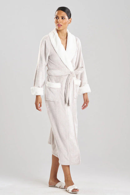 Natori Frosted Faux Fur Robe - Cashmere