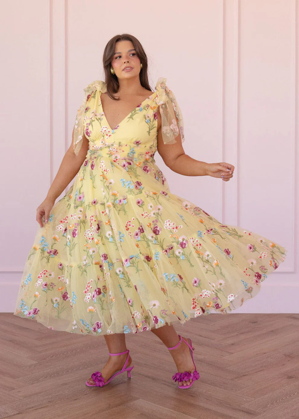 JessaKae Margaret Midi Dress Yellow