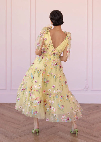 JessaKae Margaret Midi Dress Yellow