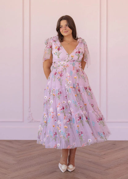 JessaKae Margaret Midi Dress Pink