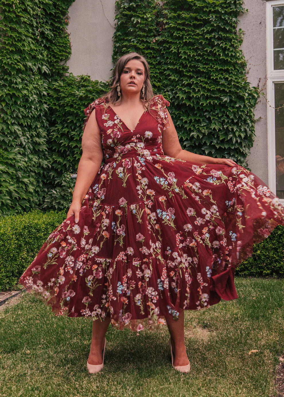 JessaKae Margaret Midi Dress Red