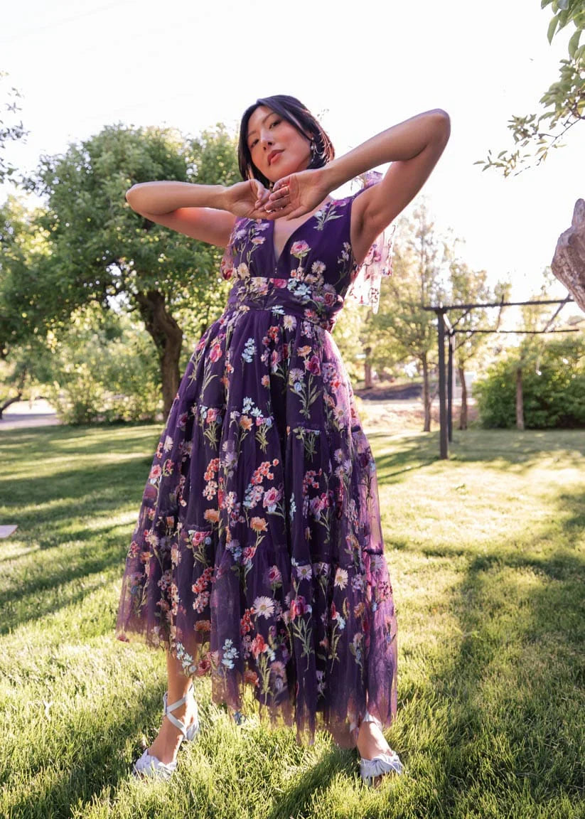 JessaKae Margaret Midi Dress Purple