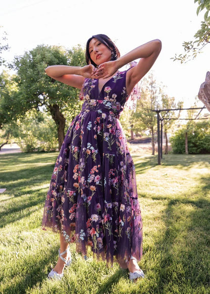 JessaKae Margaret Midi Dress Purple
