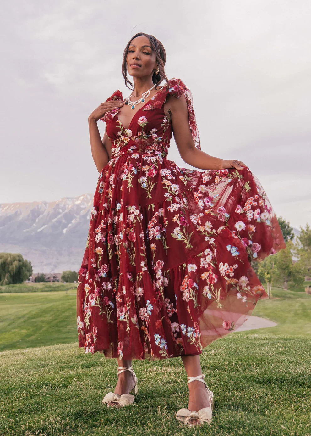 JessaKae Margaret Midi Dress Red