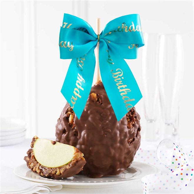 Mrs Prindables Happy Birthday Ribbon Jumbo Caramel Apple