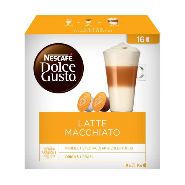 Pampa Direct Nescafé Dolce Gusto Latte Café Tostado Molido En Cápsulas Espresso Latte Macchiato Coffee Capsules , 6.3 g / 0.2 oz each (box of 16)
