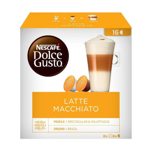 Pampa Direct Nescafé Dolce Gusto Latte Café Tostado Molido En Cápsulas Espresso Latte Macchiato Coffee Capsules , 6.3 g / 0.2 oz each (box of 16)
