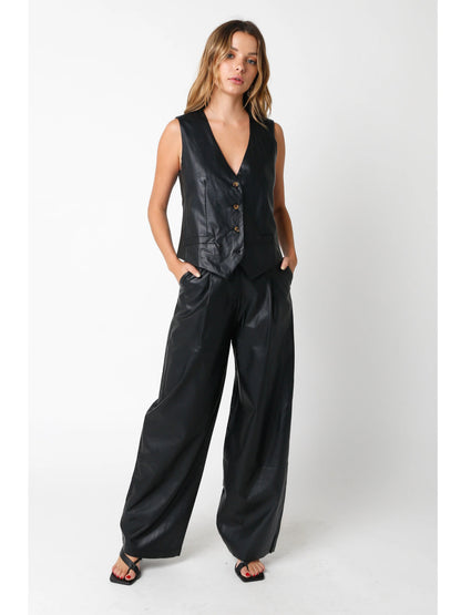 Ruby & Jenna Women's Vegan Leather Pants
