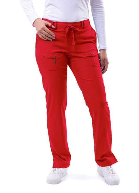 Adar Women's Slim Fit 6 Pocket Pant - Apple - Black - Coffee