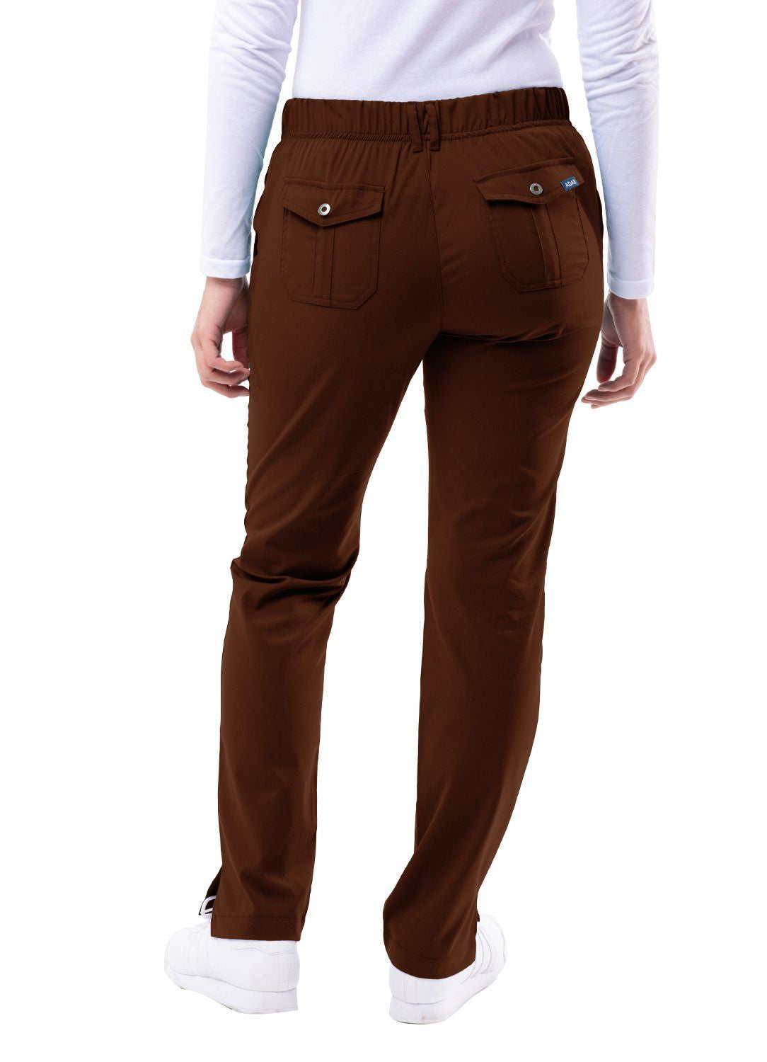 Adar Women's Slim Fit 6 Pocket Pant - Apple - Black - Coffee