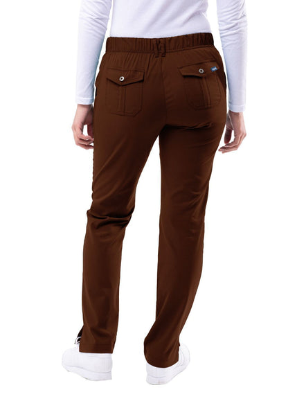 Adar Women's Slim Fit 6 Pocket Pant - Apple - Black - Coffee
