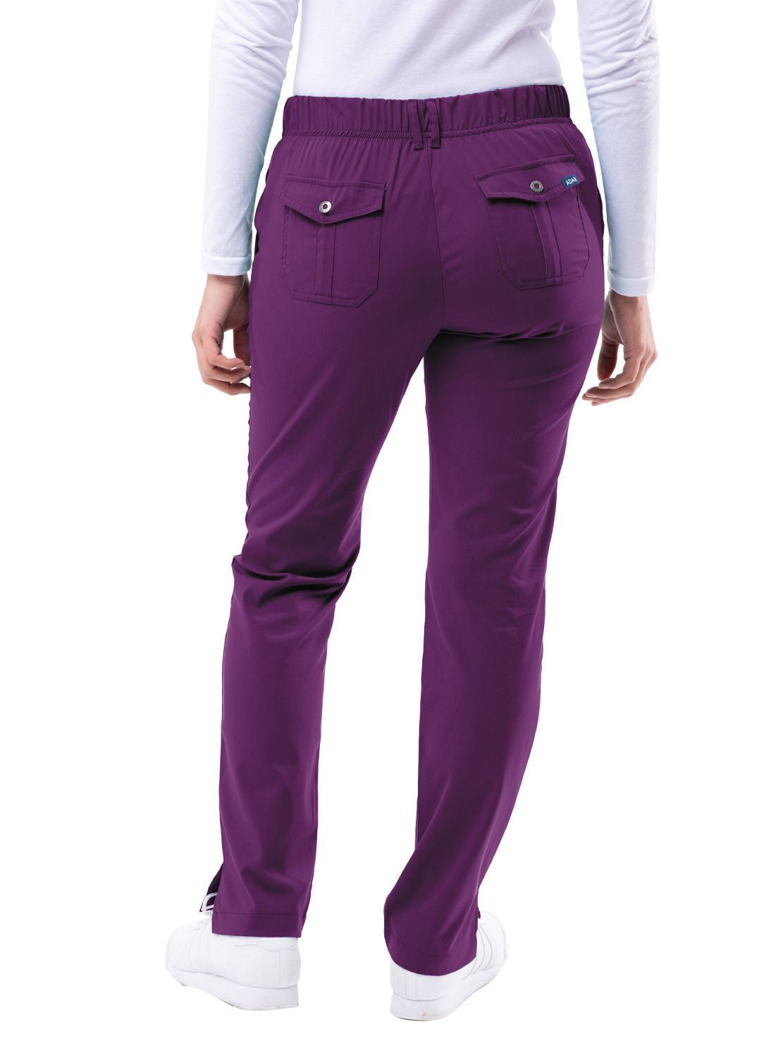 Adar Women's Slim Fit 6 Pocket Pant - Caribbean Blue - Ceil Blue - Eggplant