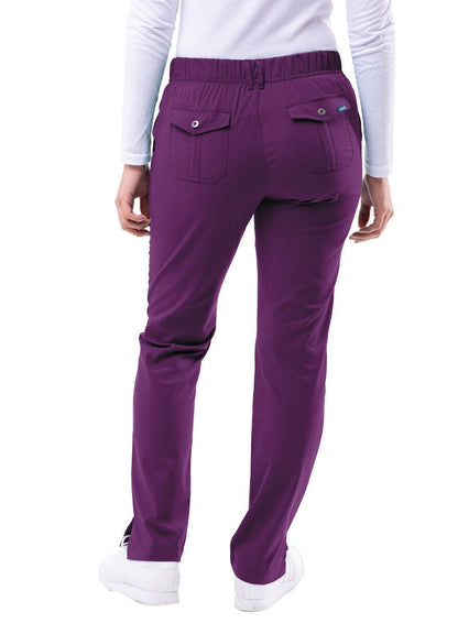 Adar Women's Slim Fit 6 Pocket Pant - Caribbean Blue - Ceil Blue - Eggplant