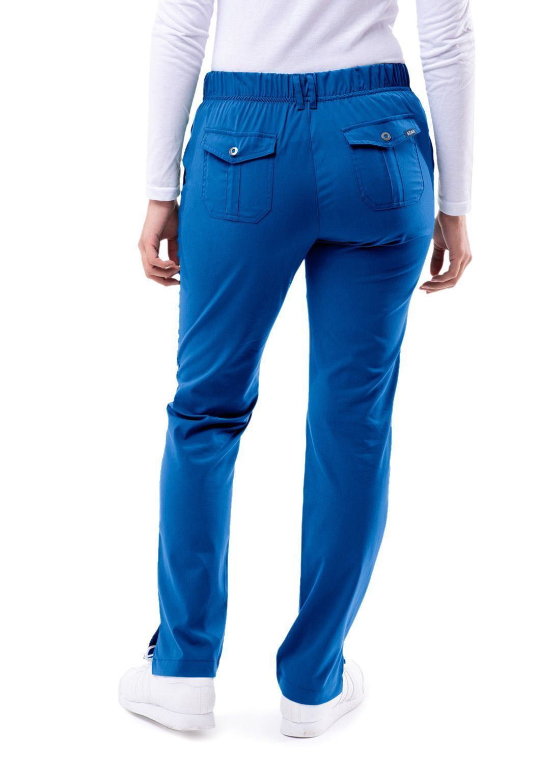 Adar Women's Slim Fit 6 Pocket Pant - Red Ochre - Royal Blue - Teal Blue