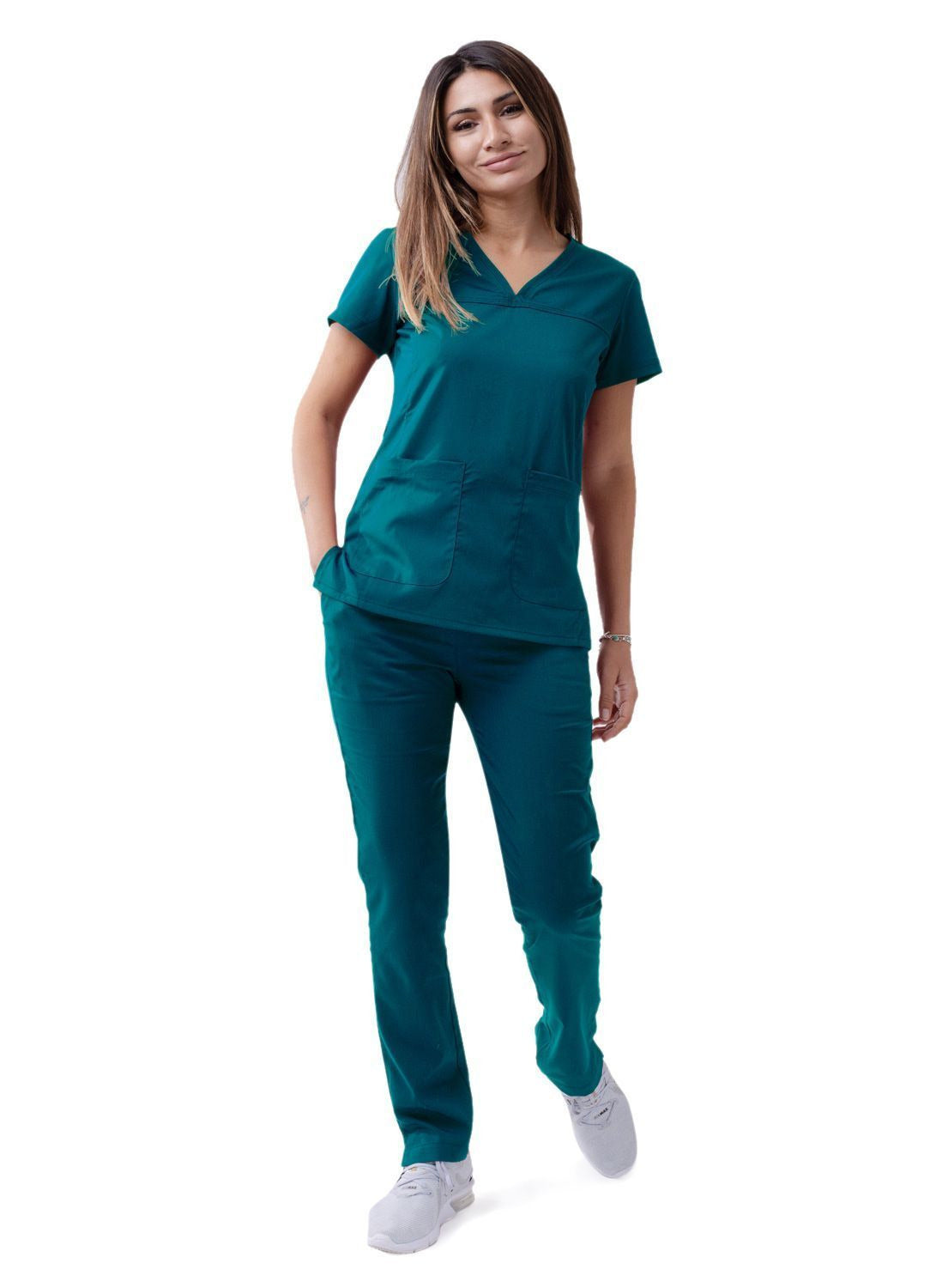 Adar Women’s Sweetheart V-neck Scrub Top 1