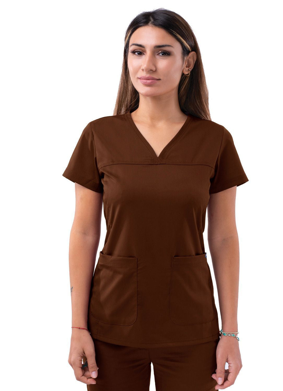 Adar Women’s Sweetheart V-neck Scrub Top 1