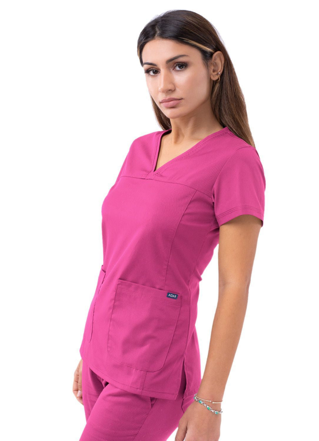 Adar Women’s Sweetheart V-neck Scrub Top 3