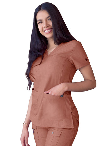 Adar Women’s Sweetheart V-neck Scrub Top 2