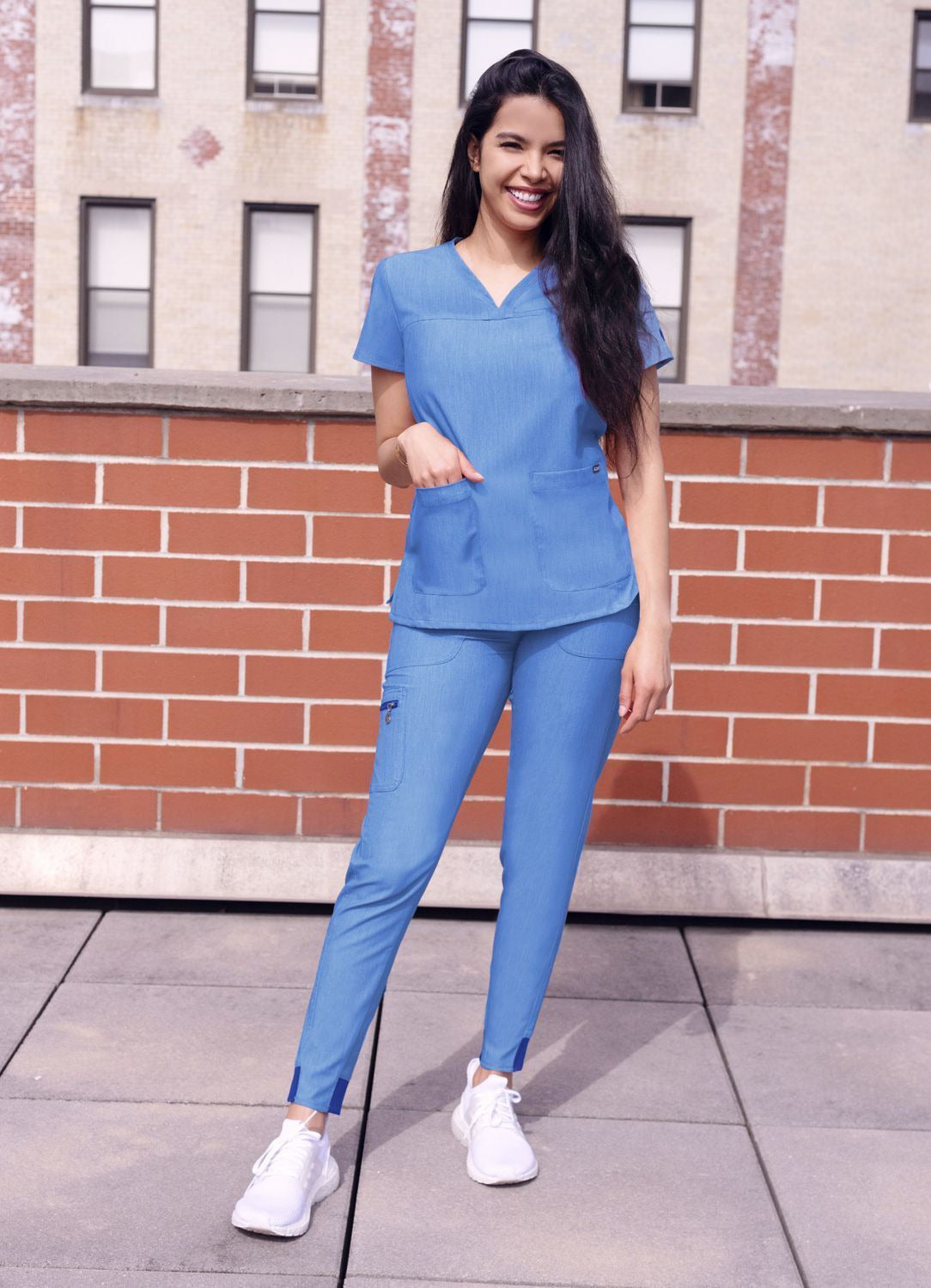 Adar Women’s Sweetheart V-neck Scrub Top 2
