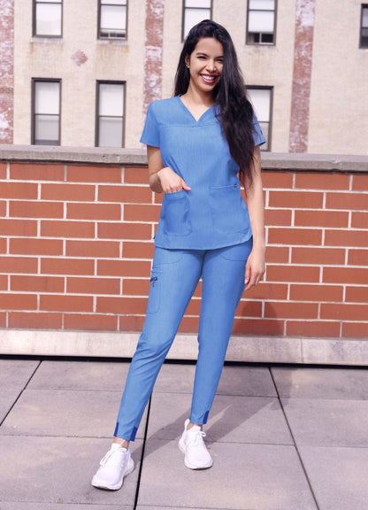 Adar Women’s Sweetheart V-neck Scrub Top 2