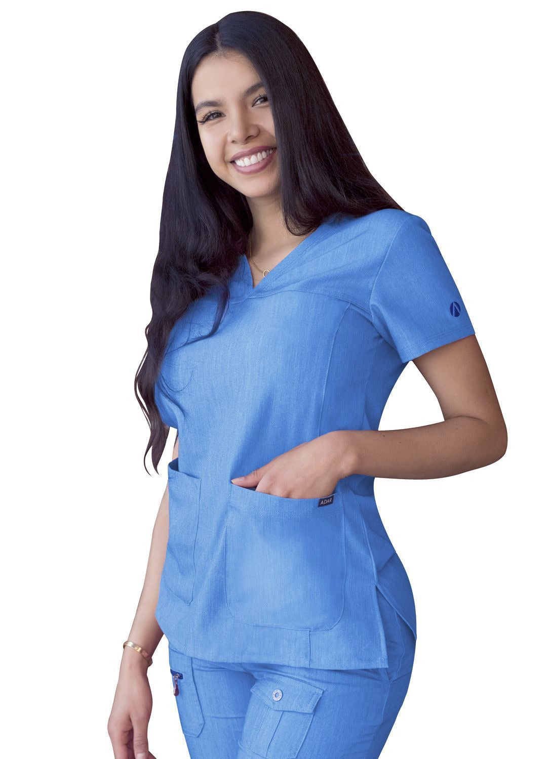 Adar Women’s Sweetheart V-neck Scrub Top 2