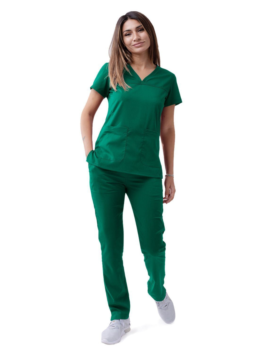 Adar Women’s Sweetheart V-neck Scrub Top 1